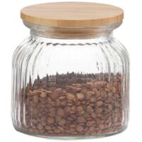 Bote de cocina de vidrio + bambú 600ml ms72136 andrea house