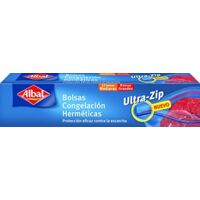 Set de Bolsas Reutilizables Herméticas Albal Ultra-Zip Congelador 20 Unidades