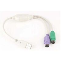 CABLE ADAPTADOR GEMBIRD USB MACHO A 2x PS2 HEMBRA BLANCO