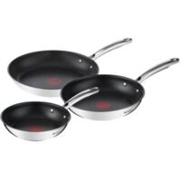Sartén Tefal G732S334 Negro Acero Acero Inoxidable Ø 24 cm Ø 20 cm (3 Unidades)