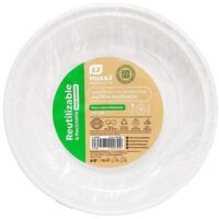 PLATO LLANO REDONDO 17CM REUTILIZABLE BLANCO -100U-