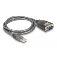 Delock adaptador usb 2.0 tipo-a a 1 x serial rs-232 d-sub 9 pin macho con tuercas con 3 x led 1 m