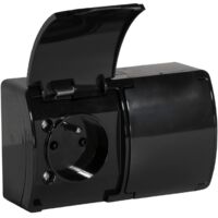 ORNO OE-7106/B Enchufe Superficie 2x2P+Z IP44 (Tipo Frances)