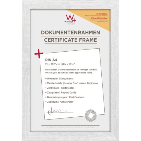 Fiorito Holzrahmen Kunstglas, 21x29,7 cm, weiss