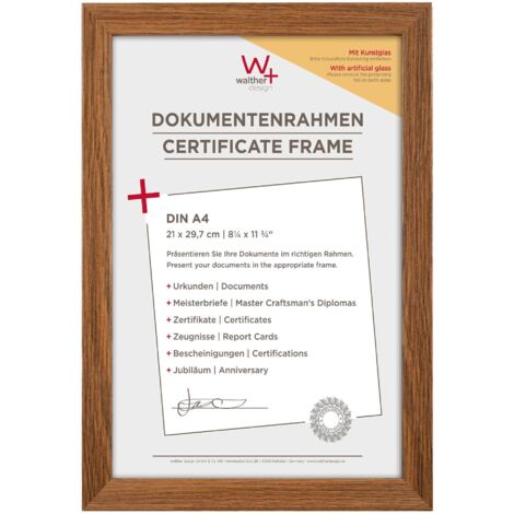 Fiorito Holzrahmen Kunstglas, 21x29,7 cm, eiche dunkel