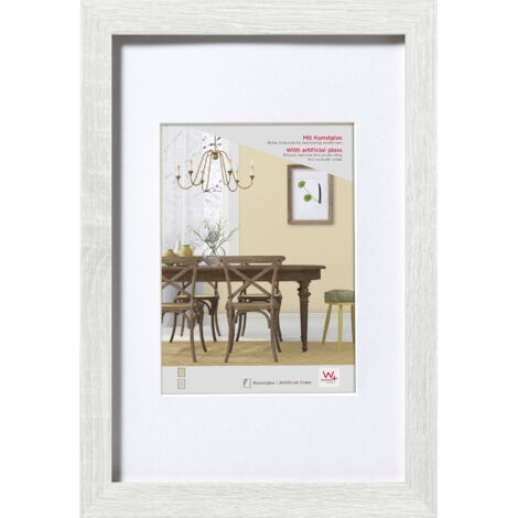 Fiorito Holzrahmen Kunstglas, 40x60 cm, weiss