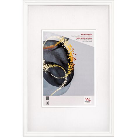 walther  Select HSX318W Rahmen de Fotos de Holz mit Acrylglas de 13 x 18 cm, blanco