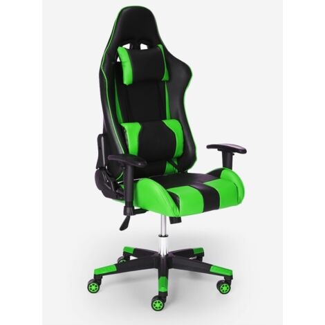 Sedia gaming ergonomica braccioli cuscini regolabile Adelaide Emerald