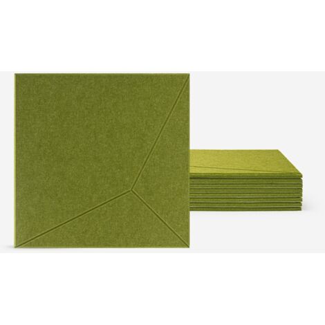 Set 8 pannelli 60x60cm fonoassorbenti verdi decorativi parete Klank-V