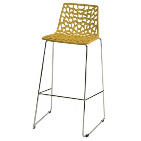 Sgabello Grand Soleil bar cucina 74 cm design Spider Slitta - Giallo
