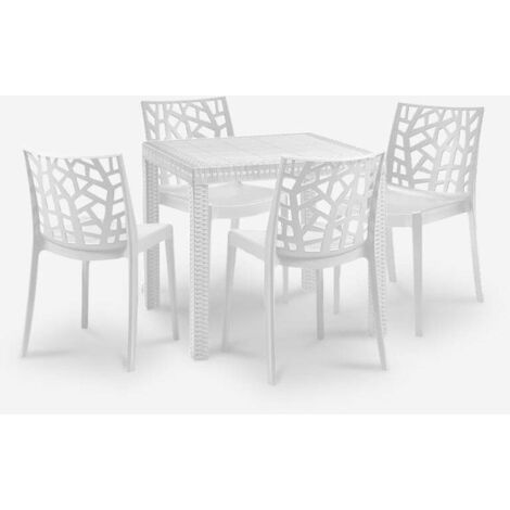 Mesa De Jardín De Ratán Antracita 80x80 Cm – Con Agujero Central Y Tapón – Ligera Y Resistente – Ideal Para Terraza O Balcón
