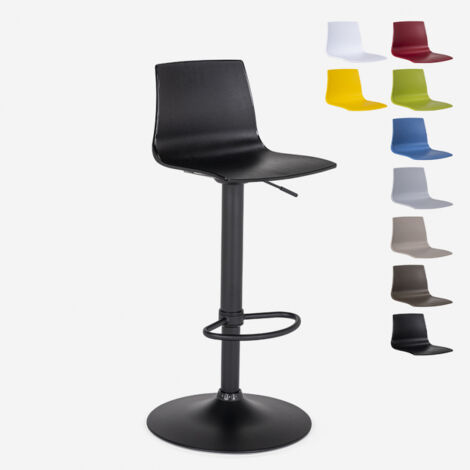 Sgabello cucina bar design base nero opaco regolabile Grand Soleil Imola Matt - Nero