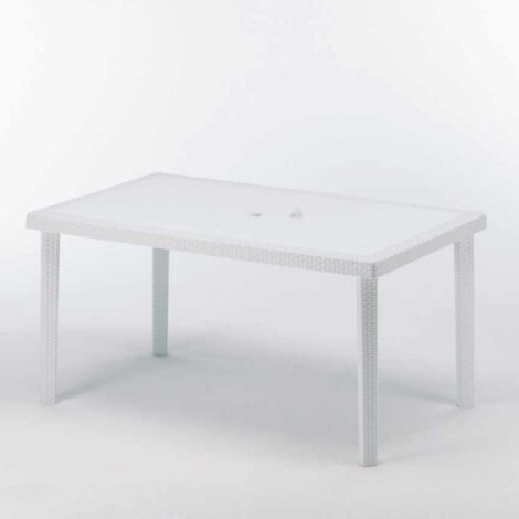 12 Tavoli Poly rattan rettangolari 150x90 Grand Soleil Boheme - Bianco (1/5)
