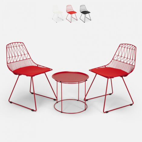 Set tavolo e 2 sedie design da interno ed esterno giardino casa bar Etzy - Rosso