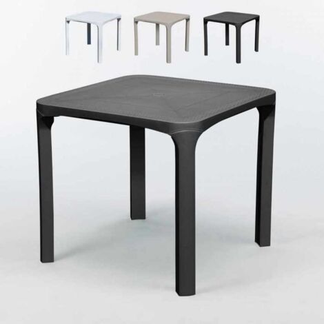 Tavolo bar Poly rattan esterni 80x80 Grand Soleil Olè - Nero