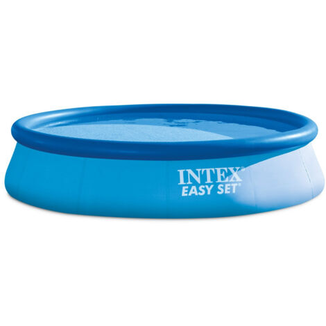 Intex 26166NP – Piscina Fuori Terra Easy Set Rotonda, Pompa Filtro 3785 L/h, Scaletta, Telo Base e Copertura, 12430 L, PVC, Azzurro, 457x107 cm