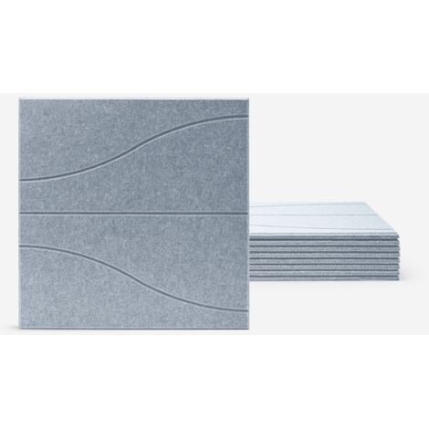 Set 8 pannelli pannelli decorativi parete 60x60 fonoassorbenti grigio Zarbi-G