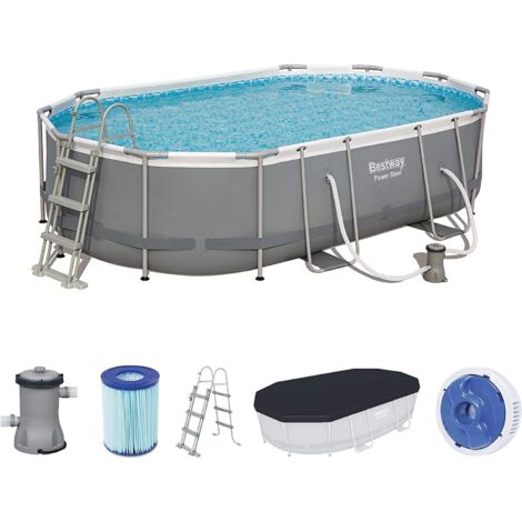 Piscina fuori terra Bestway 56448 ovale frame 488x305x107cm