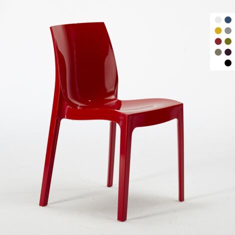Sedie per cucina e bar Ice Grand Soleil in polipropilene impilabile - Rosso