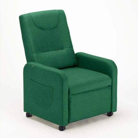Tidyard Poltrona,Sedia,a Dondolo,Relax,da TV,da Salotto,con Poggiapiedi,in Velluto,Gambe Legno