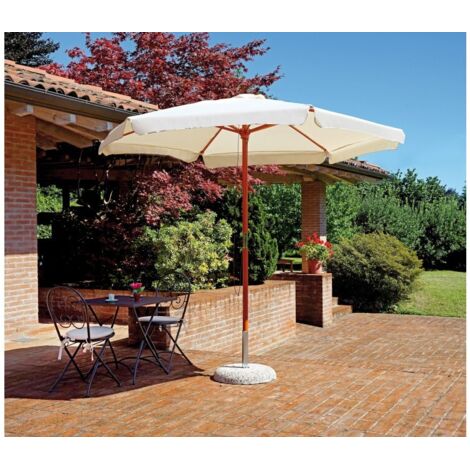 Ombrellone da giardino 285cm a palo centrale in legno Gharab (1/3)