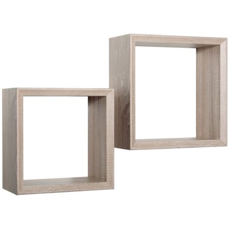 Mensola 2 pz scaffale parete rovere salotto camera soggiorno moderno Ginevra (1/5)