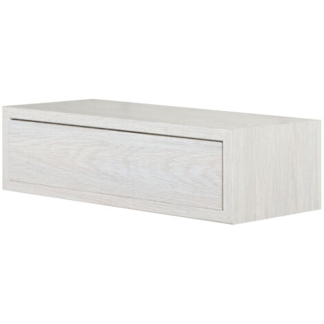 Mensola con cassetto rovere sbiancato complemento arredo salotto comodino sospeso Legolo