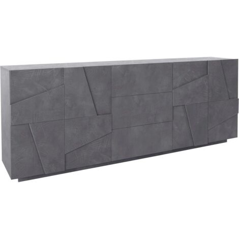Mobile soggiorno credenza design  4 ante 3 cassetti 220cm ardesia Ping Wide
