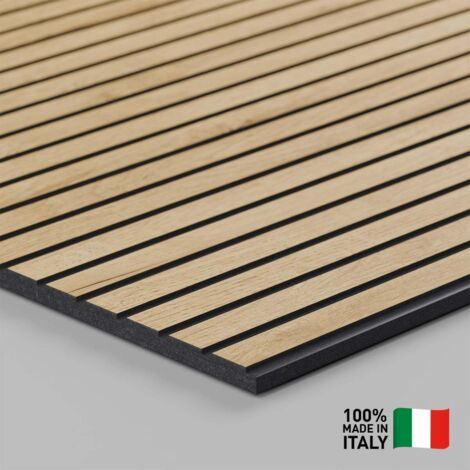 Set 2 pannelli fonoassorbenti decorativi in legno rovere per parete ...