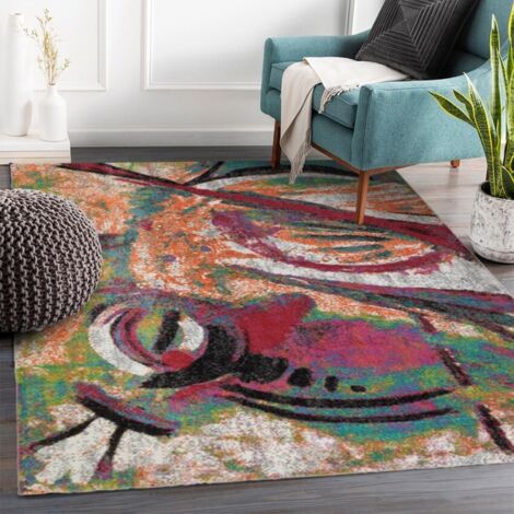 Tappeto salotto rettangolare moderno multicolore pelo corto MUL431