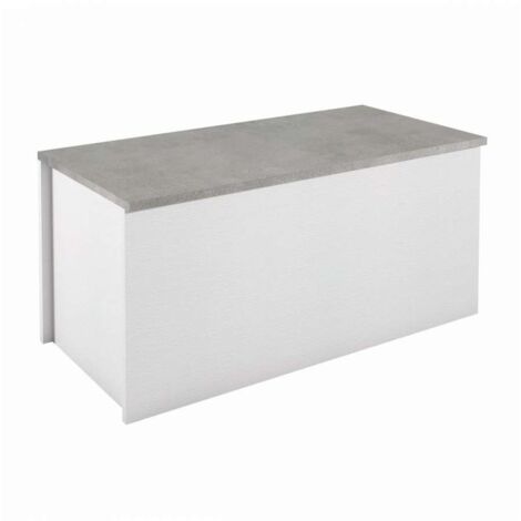 Terraneo Baule Bianco Cemento 90x45x45 - Contenitore con Chiusura Rallentata