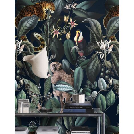 Carta da Parati Giungla Botanica in Fogli di Carta, 250x200cm