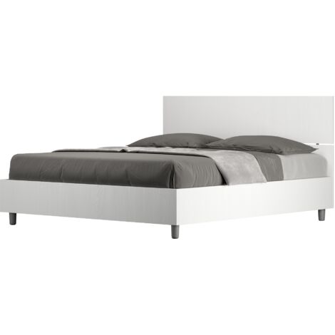 Letto Matrimoniale - DEMAS - Tipologia Letto: Con Rete - Colore: Bianco Frassino - Dimensione Rete: 160x190 - Tipologia Testata: Testata Dritta (1/4)