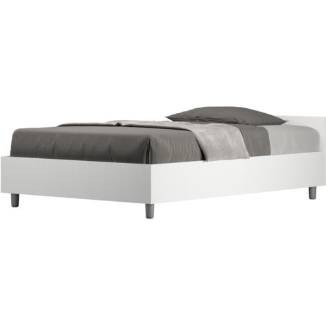 Letto una piazza e mezza - NUAMO - Dimensione Rete: 120x200 - Colore: Bianco Frassino - Tipologia Letto: Con Rete e Contenitore (1/5)
