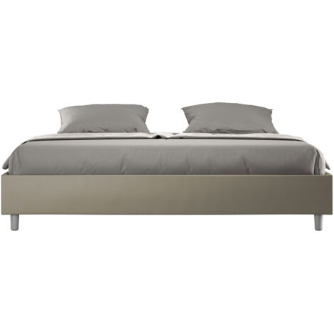 Letto Matrimoniale King size rivestito in Similpelle - AZELIA - Tipologia Letto: Con Rete e Contenitore - Colore: Cappuccino - Dimensione Rete: 180x200 (1/5)