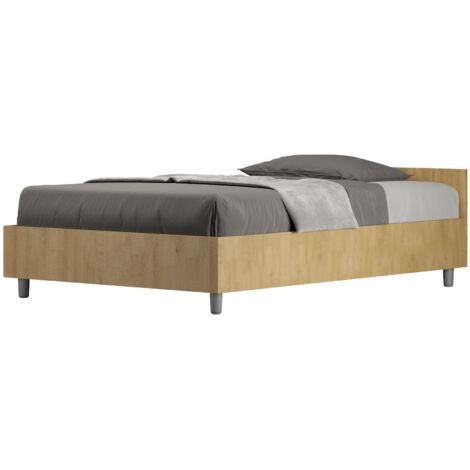 Letto una piazza e mezza - NUAMO - Dimensione Rete: 120x200 - Colore: Quercia Natura - Tipologia Letto: Con Rete e Contenitore (1/5)