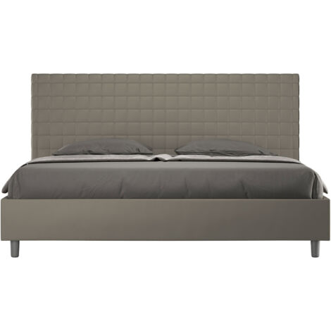 Letto Matrimoniale King size rivestito in Similpelle - SUNNY - Colore: Cappuccino - Tipologia Letto: Con Rete e Contenitore - Dimensione Rete: 180x200 (1/5)
