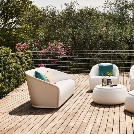 DIVANO SETTEMBRE POLIETILENE 165X79X70 BIANCO USO ESTERNO EURO3PLAST