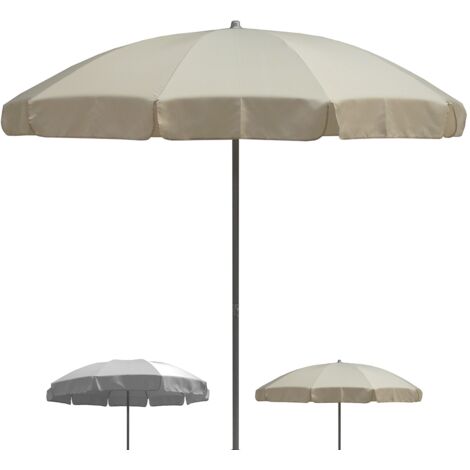 Ombrellone da giardino terrazzo balcone esterno Ø240cm Novara 114 - Beige (1/5)