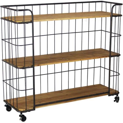 Scaffale libreria con ruote stile industriale Alban (1/5)