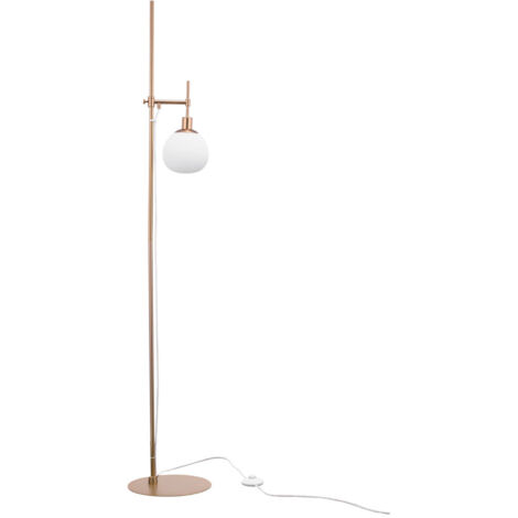 Lampada da terra a stelo dorata paralume sfera bianco Erich Maytoni (1/5)