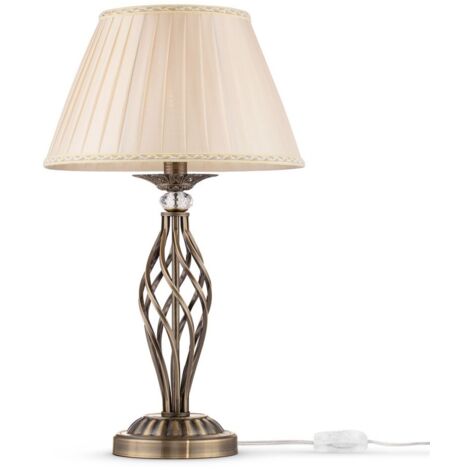 Lampada da tavolo scrivania stile classico paralume tessuto Grace Maytoni (1/4)