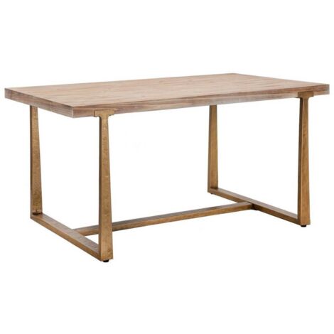 Tavolo da pranzo rettangolare in metallo e legno 90x150cm moderno Ankara (1/5)