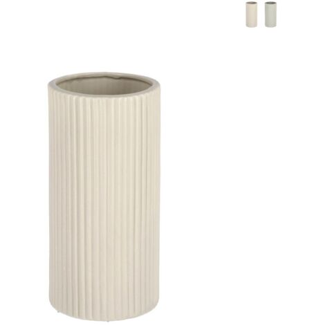 Vaso per piante piccolo da interno a cilindro in porcellana Vivy S - Avorio (1/2)