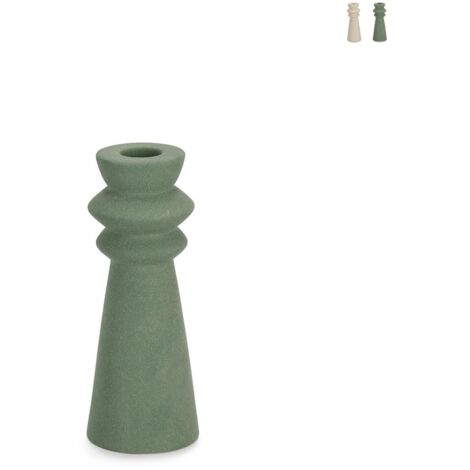 Portacandela di design moderna porcellana sabbiata 5x16 Freyr - Verde (1/3)