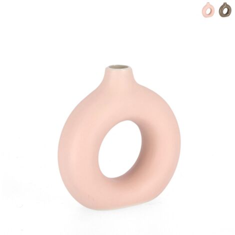Vaso da interno per piante e fiori di design in grès 18,5x6x19cm Odino - Rosa (1/2)