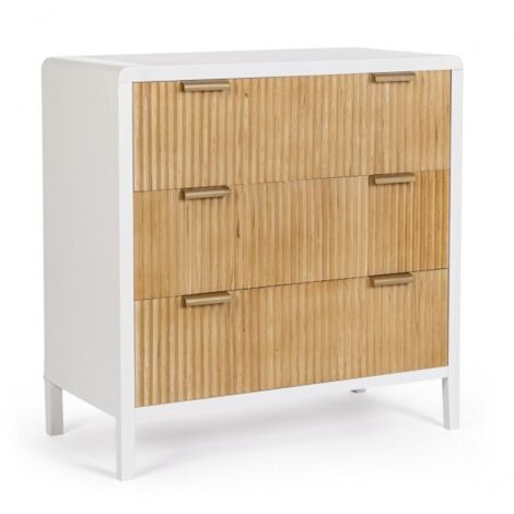 Cassettiera in legno bianca con 3 cassetti 80x40x82 Charley YES (1/5)