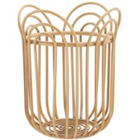Porta vaso "Panama" in metallo con finiture in rattan per interni