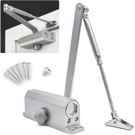 Ultrixe – Ferme-porte hydraulique automatique – Dispositif d'arrêt – Charge 45-85 kg – Installation intérieure/extérieure – Alliage d'aluminium durable