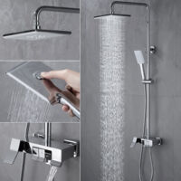 Colonne de Douche - Ensemble de douche - avec 10" Douche de Tête et Douchette - 4 Fonctions - Commutation chaude et froide - Chromé